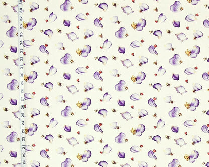 Purple rose petal fabric butterflies ladybugs