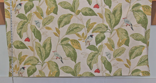 Tropical bird finch fabric Remnant- 30"