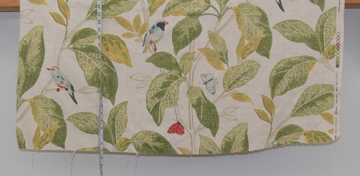 Tropical bird finch fabric Remnant- 18"