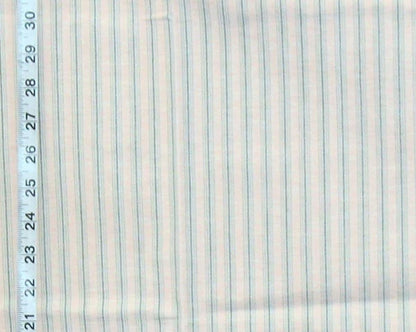 Seaglass blue ticking stripe fabric Remnant - 38"