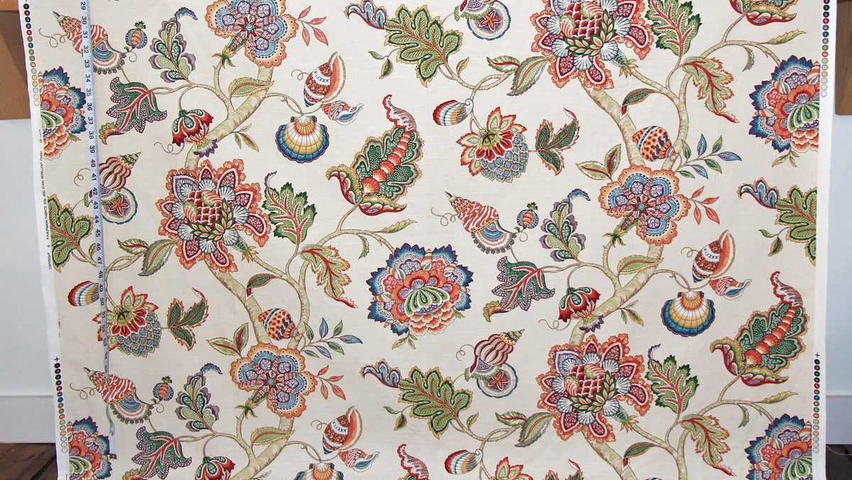Seashell Indienne Fabric Floral Tree of Life :  40" Remnant