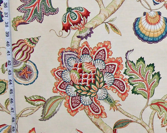 Seashell Indienne Fabric Floral Tree of Life :  40" Remnant
