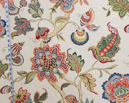 Seashell Indienne Fabric Floral Tree of Life :  40" Remnant