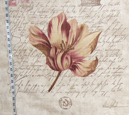 Tulip pillow top fabric stamps : 21" Remnant