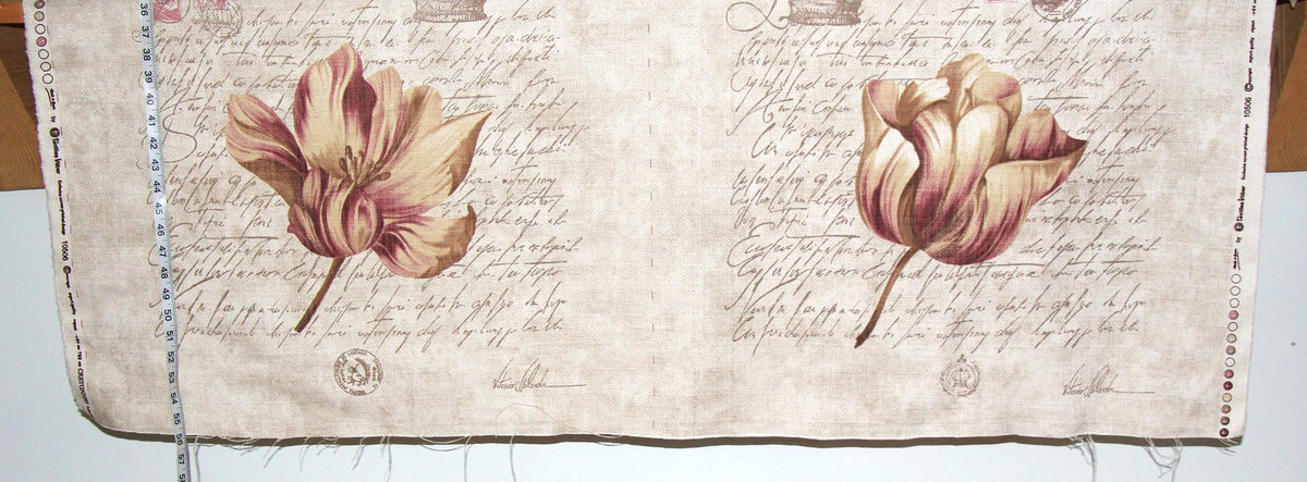 Tulip pillow top fabric stamps : 21" Remnant
