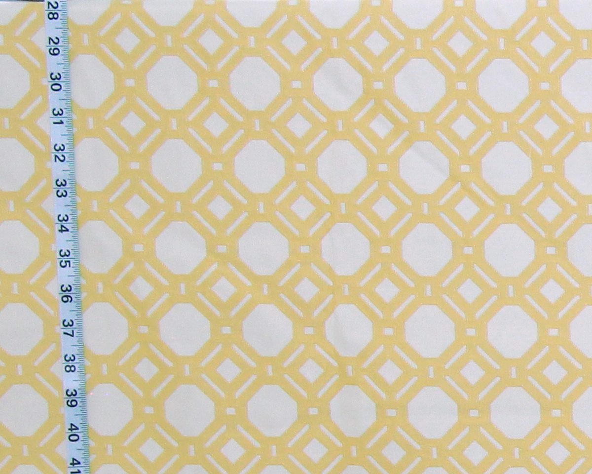 Yellow lattice fabric woven upholstery : 27" Remnant