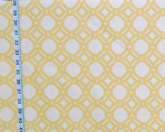 Yellow lattice fabric woven upholstery : 27" Remnant