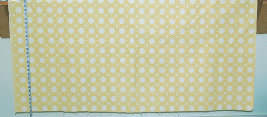 Yellow lattice fabric woven upholstery : 27" Remnant