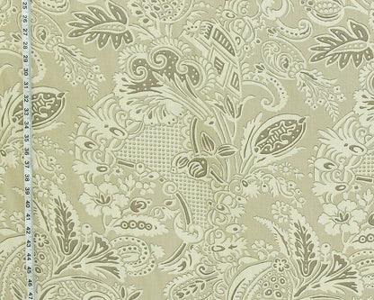 Clarence House fabric mid-century Asian garden tan linen Rosina