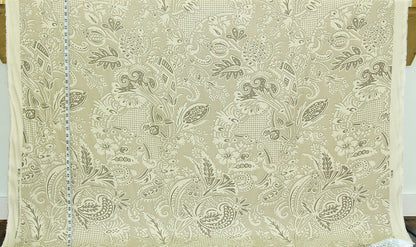 Clarence House fabric mid-century Asian garden tan linen Rosina