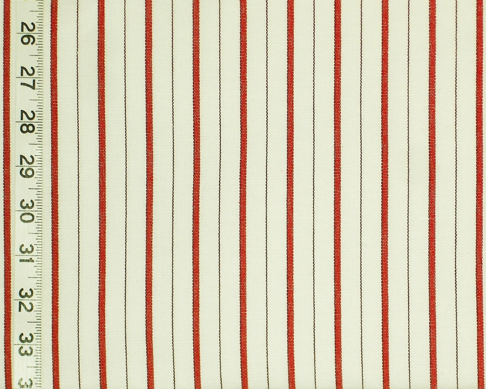 Red ticking stripe fabric berry : 1yd-24" Remnant