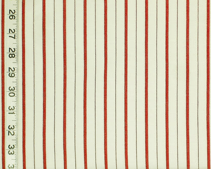 Red ticking stripe fabric berry : 1yd-24" Remnant