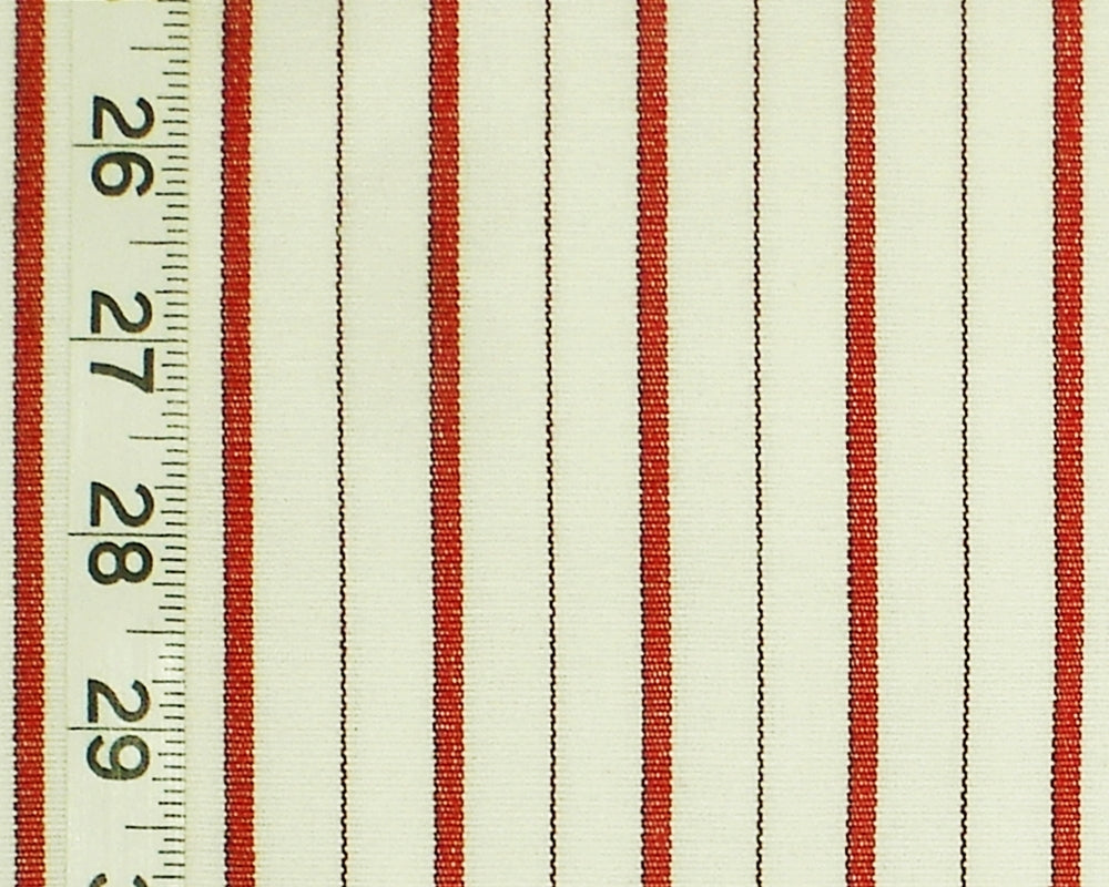 Red ticking stripe fabric berry : 1yd-24" Remnant
