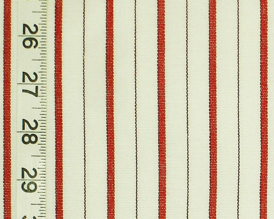 Red ticking stripe fabric berry : 1yd-24" Remnant