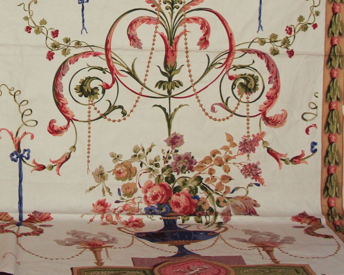 Schumacher fabric neoclassic Terracina Arabesque : 1-1/2 Yard Remnant