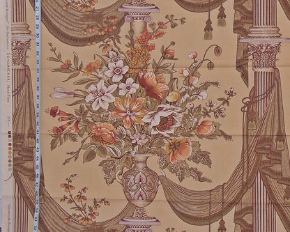 Schumacher floral fabric Ellsworth Bouquet gold 50"
