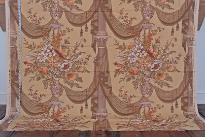 Schumacher floral fabric Ellsworth Bouquet gold 50"