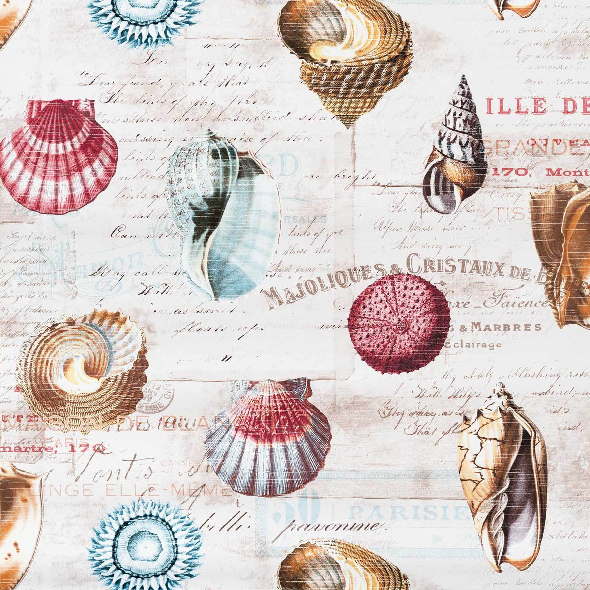 Shell French letters document print travel Wallpaper