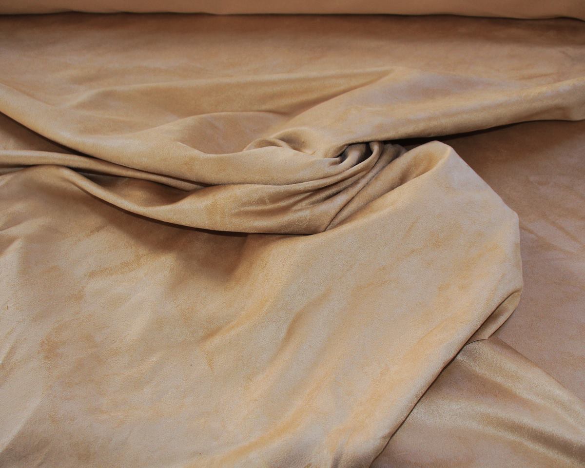 Gold sueded plush fabric