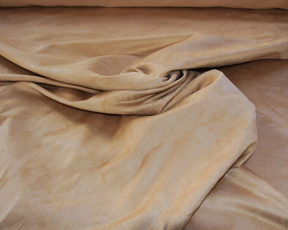 Gold sueded plush fabric