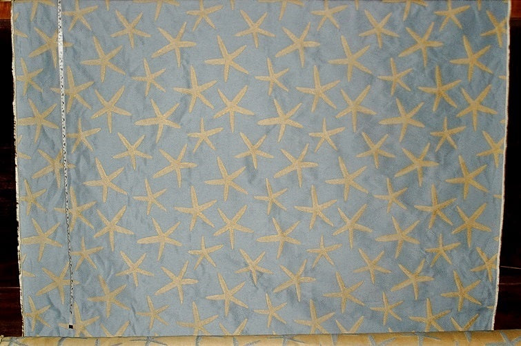 Blue Starfish Fabric Sea Star Upholstery Pastel