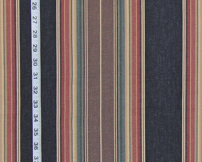 Southwestern striped fabric black terracotta