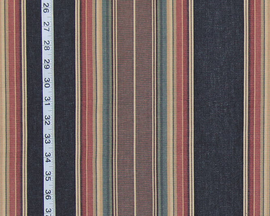 Southwestern striped fabric black terracotta
