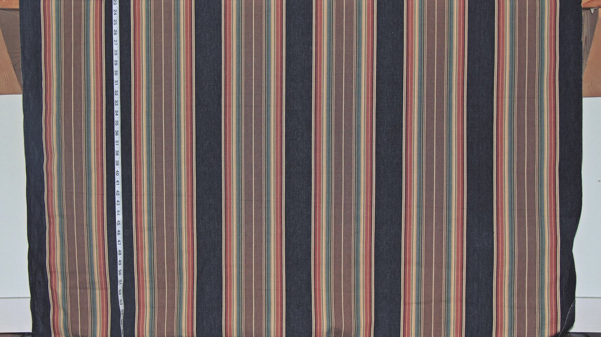 Southwestern striped fabric black terracotta