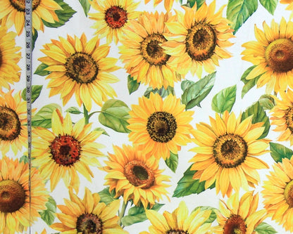 Sunflower fabric yellow summer floral