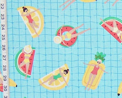 Retro girly fabric summer swimming pool floating mattresses