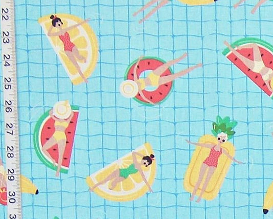 Retro girly fabric summer swimming pool floating mattresses