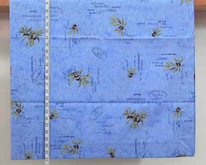 Blue French Provence olive tablecloth table cloth 55 1/4" W x 56" L