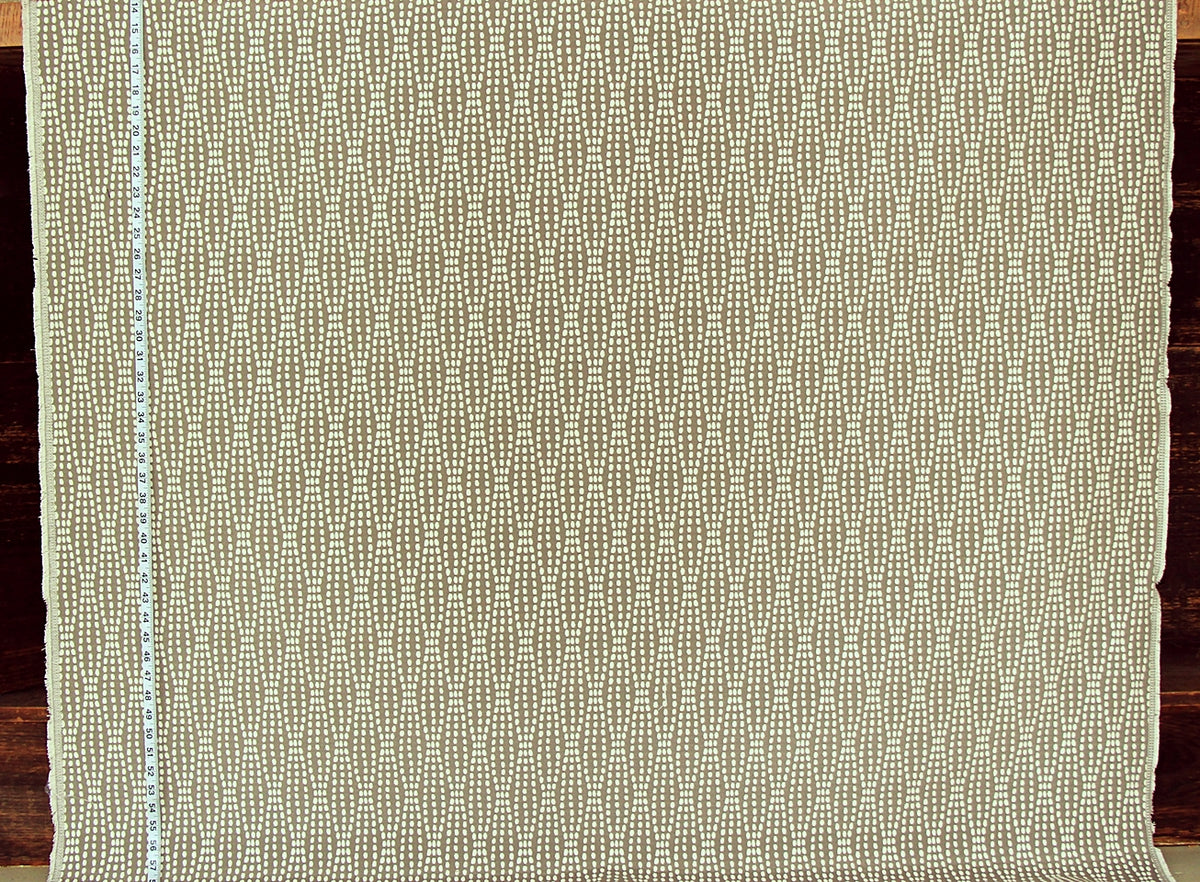 Taupe Grey dotted fabric upholstery geometric