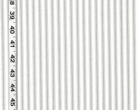 Grey ticking stripe fabric taupe