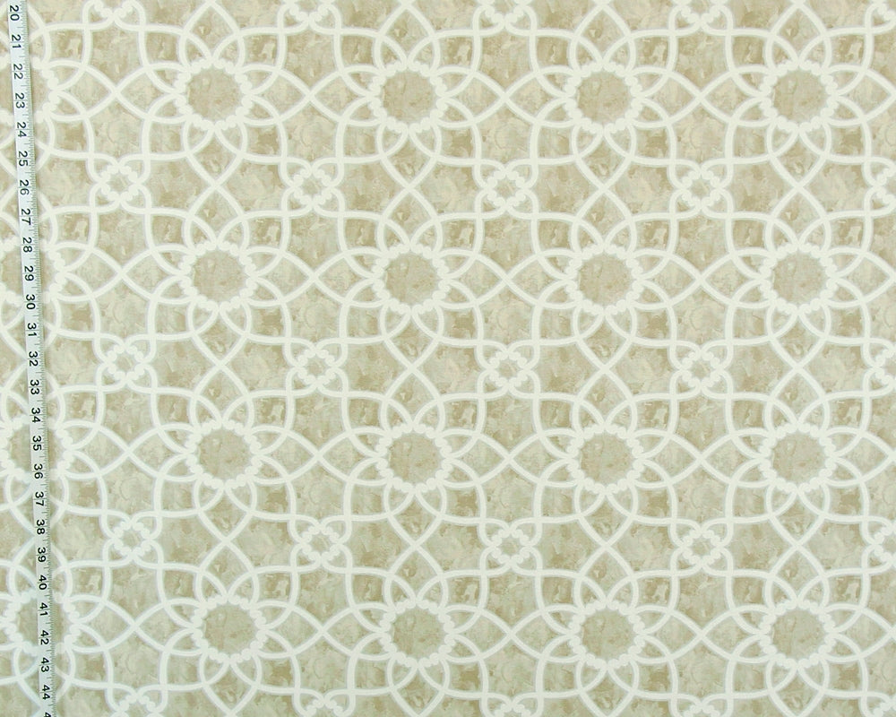 Brown Lattice Scroll Fabric Trellis Tile Watercolor