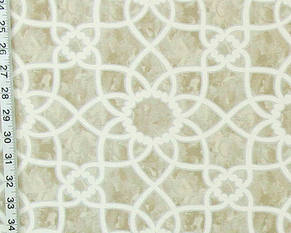 Brown Lattice Scroll Fabric Trellis Tile Watercolor