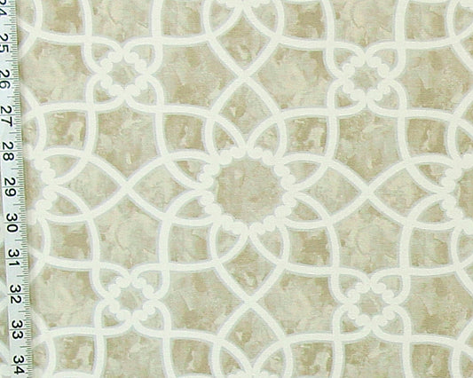 Brown Lattice Scroll Fabric Trellis Tile Watercolor