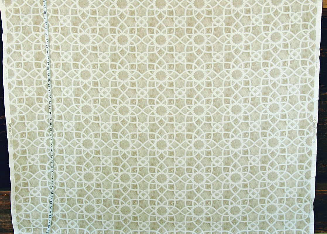 Brown Lattice Scroll Fabric Trellis Tile Watercolor