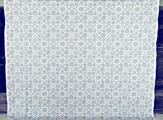 Grey Lattice Scroll Fabric Trellis Tile Watercolor