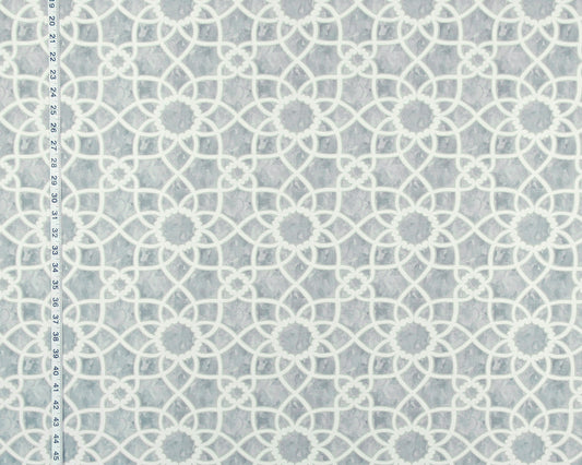 Grey Lattice Scroll Fabric Trellis Tile Watercolor