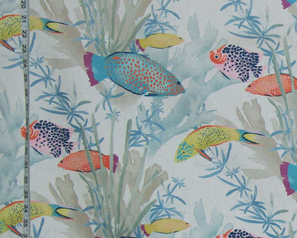 Tropical fish fabric ocean reef Remnant- 1 yard
