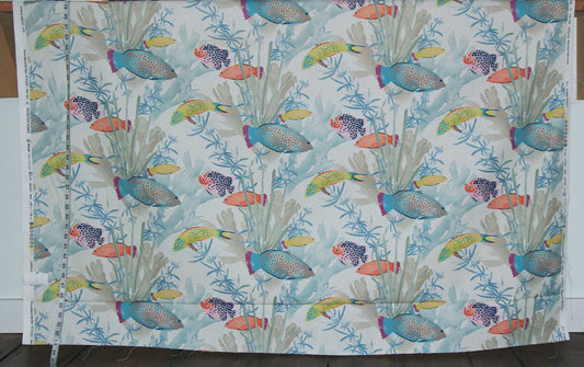 Tropical fish fabric ocean reef Remnant- 1 yard