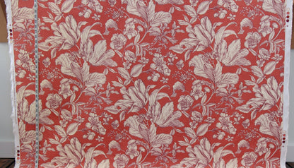 Purple tulip salmon rose toile fabric
