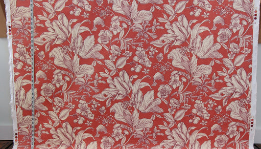Purple tulip salmon rose toile fabric
