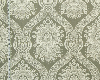 Grey Colonial Floral Toile Fabric Modern
