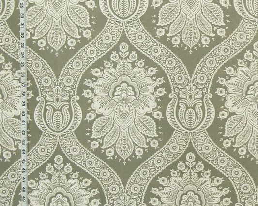 Grey Colonial Floral Toile Fabric Modern
