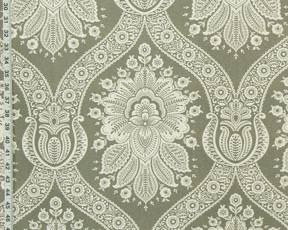 Grey Colonial Floral Toile Fabric Modern