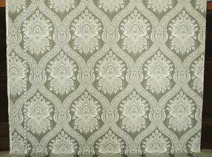 Grey Colonial Floral Toile Fabric Modern