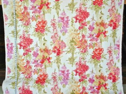 Floral fabric with a measuring tape on a white background