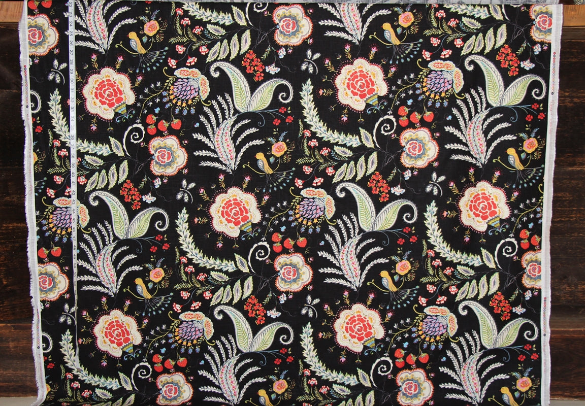 whimsical bird garden fabric